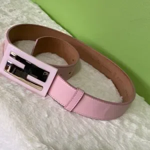 Fendi Pink Belt size 80/32 Fendi Pink Vitello Elite Leather FF Buckle Belt 80 32 w/ Box  main image 3